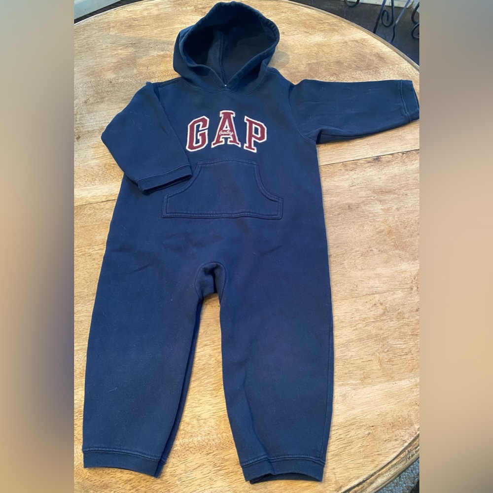 Vintage Baby Gap Unisex 2XL (24-30‎ mos) Navy Graphic One Piece Jumper/Romper